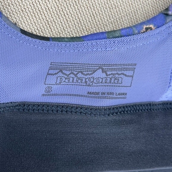 Patagonia Switchback Sports Bra size S * Purple Pink Peach Print Removable Pads - Picture 7 of 7